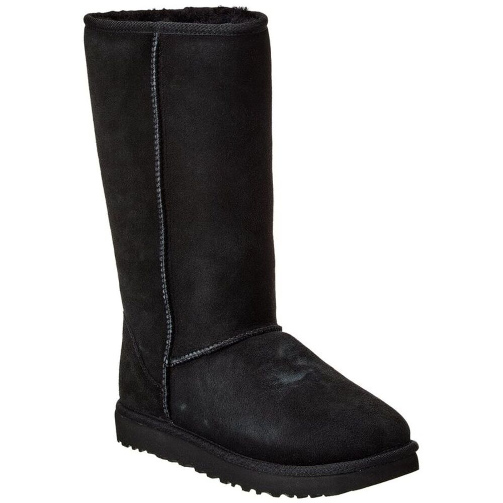 Ugg Classic Tall Ii Suede & Shearling Boot, Black